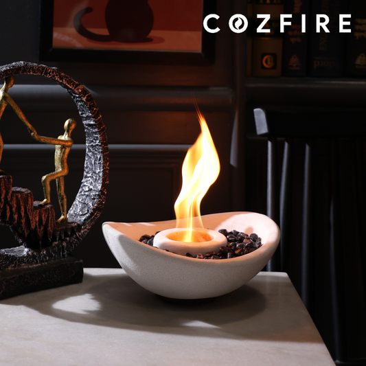 Curve Bowl Tabletop Fire Pit (with Stones) - Cozfire