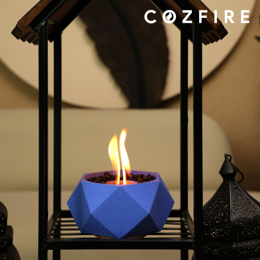 Hexglow Tabletop Fire Pit (with Stones) - Cozfire