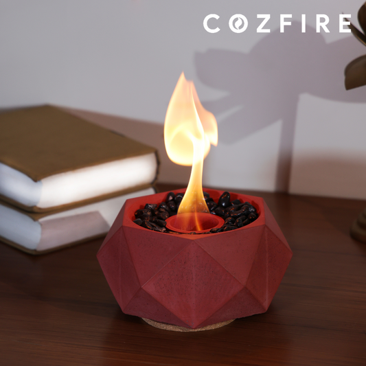 Hexglow Tabletop Fire Pit (with Stones) - Cozfire