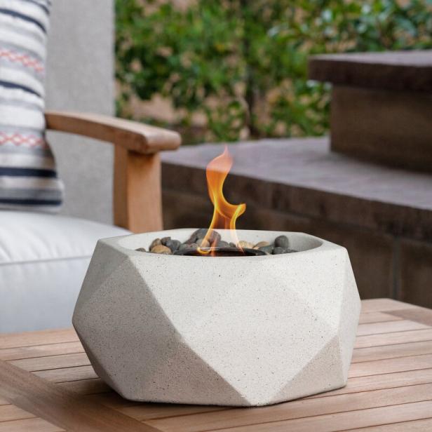 Hexglow Tabletop Fire Pit (with Stones)