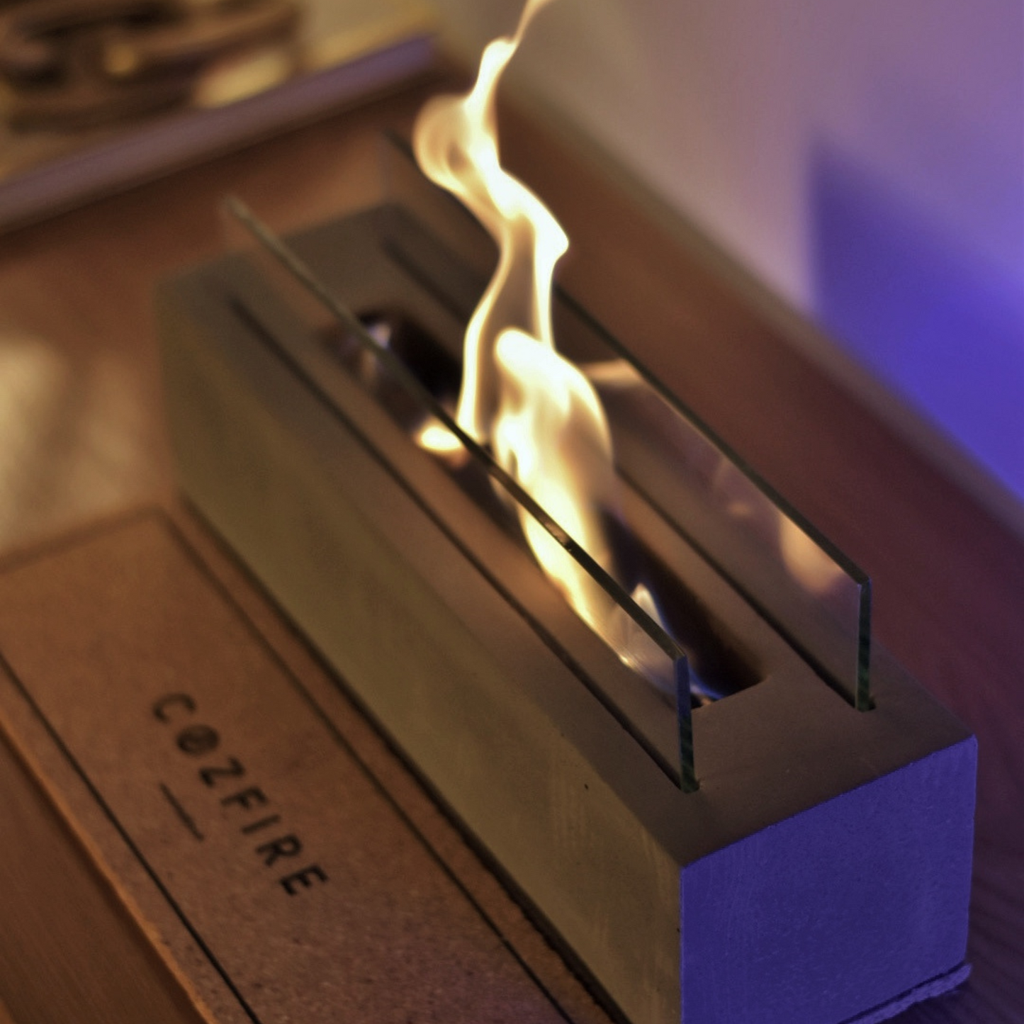 Tabletop Rectangular Fireplace (with Safety-Glass)