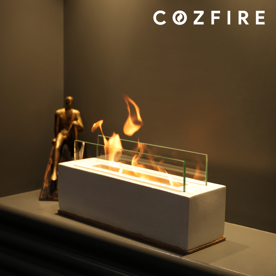 Tabletop Rectangular Fireplace (with Safety-Glass) - Cozfire