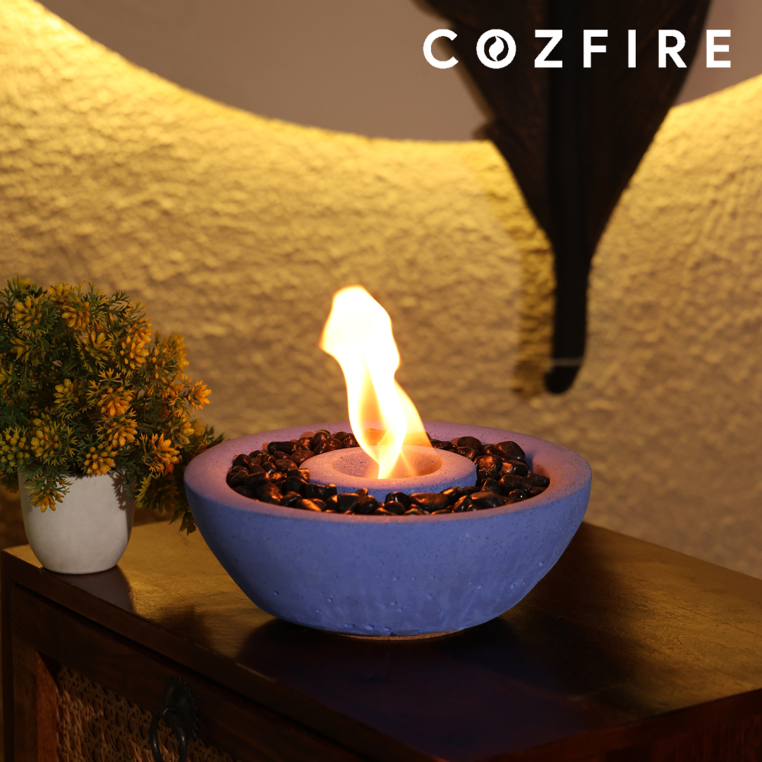 Bowl Tabletop Fire Pit (with Stones)