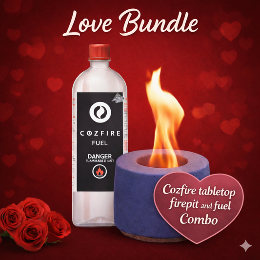 Valentine’s Special Bundle 1: (Round Fire Pit + Fuel Bottle) - Cozfire
