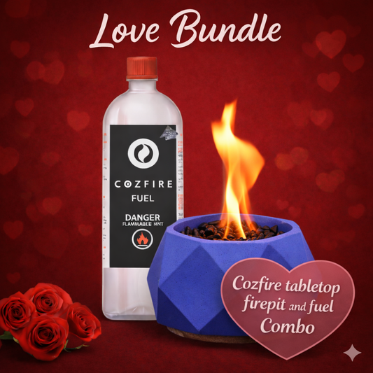 Valentine’s Special Bundle 5: (Hexglow Fire Pit + Fuel Bottle) - Cozfire