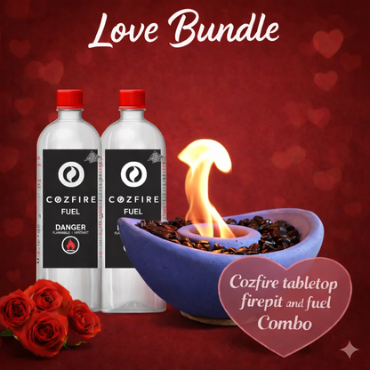 Valentine’s Special Bundle 6: (Curve Bowl Fire Pit + 2x Fuel Bottle) - Cozfire