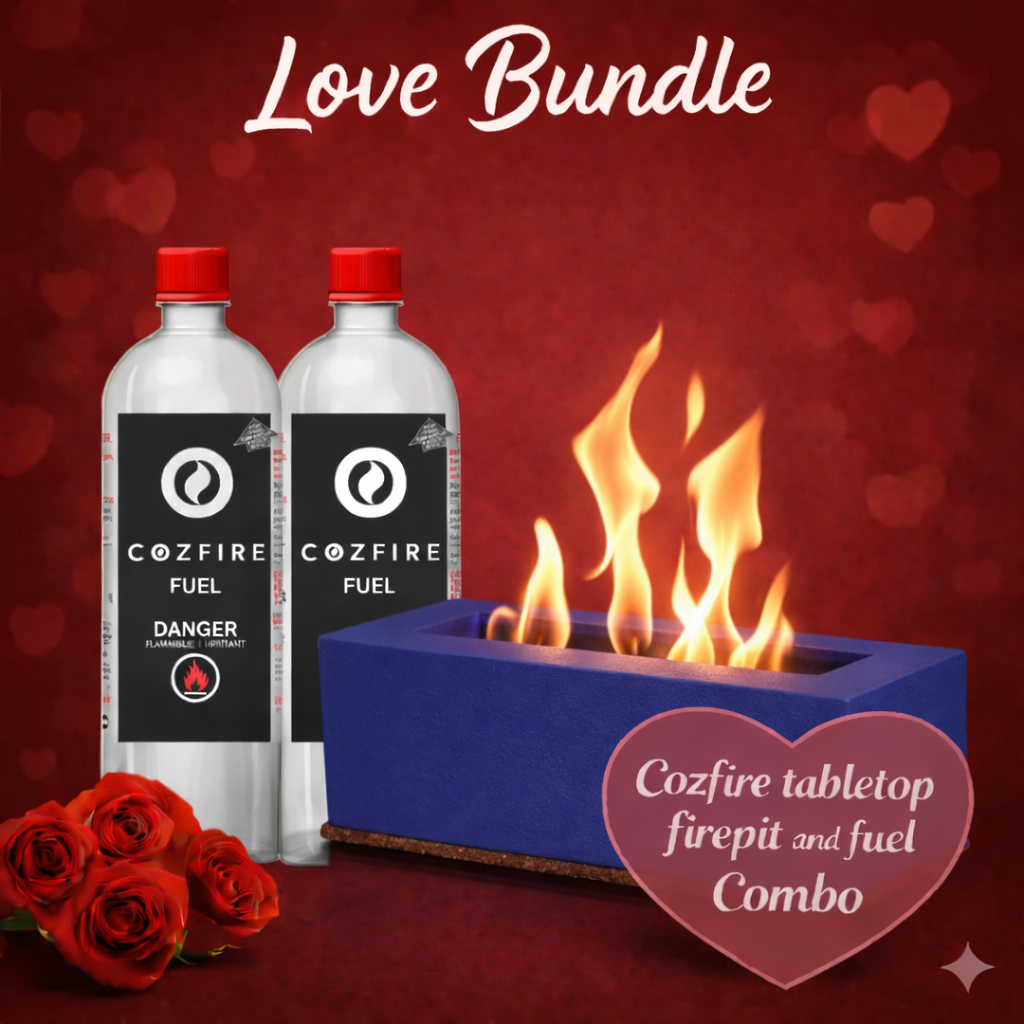 Valentine’s Special Bundle 8: (Rectangular Fire Pit + 2x Fuel Bottle) - Cozfire