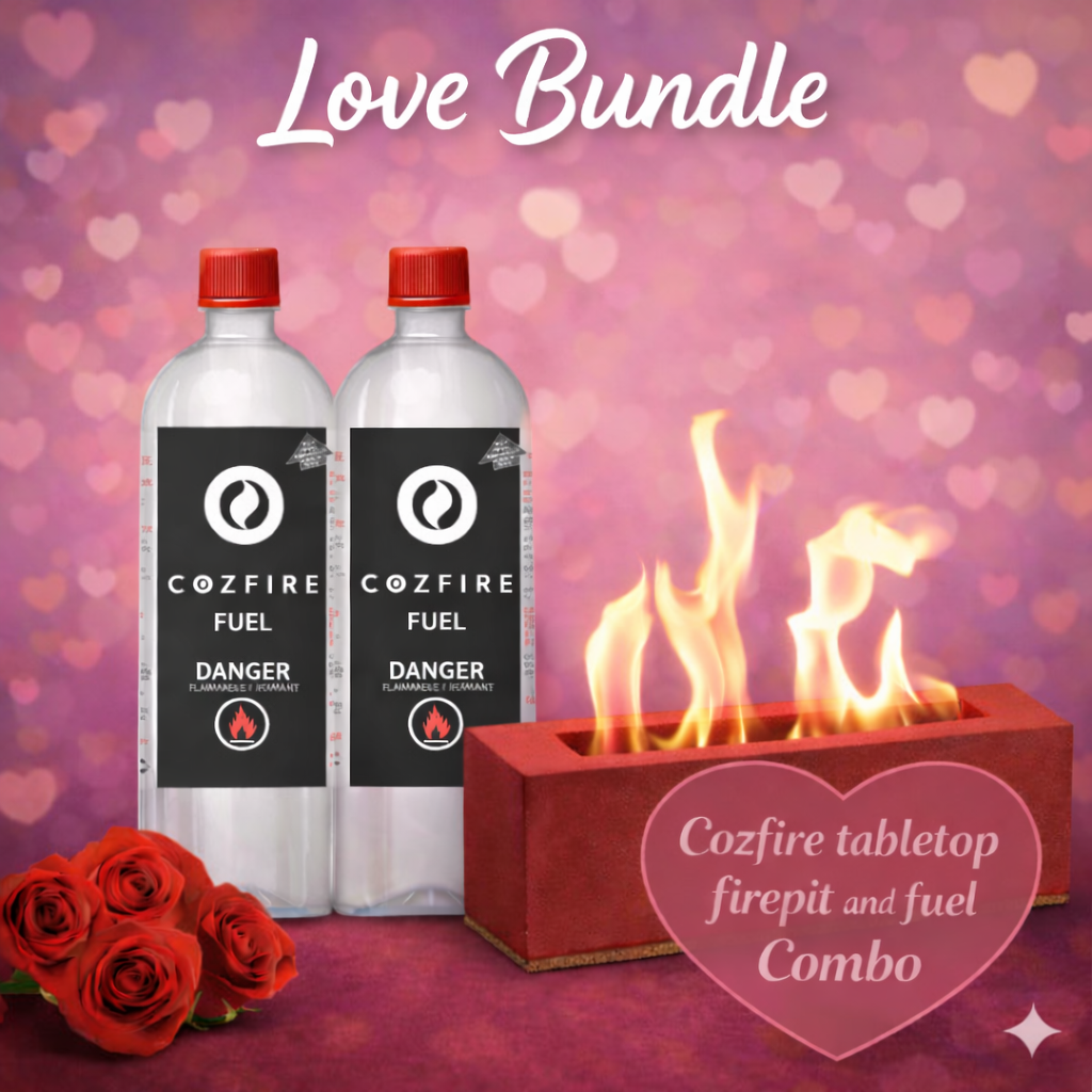 Valentine’s Special Bundle 8: (Rectangular Fire Pit + 2x Fuel Bottle) - Cozfire