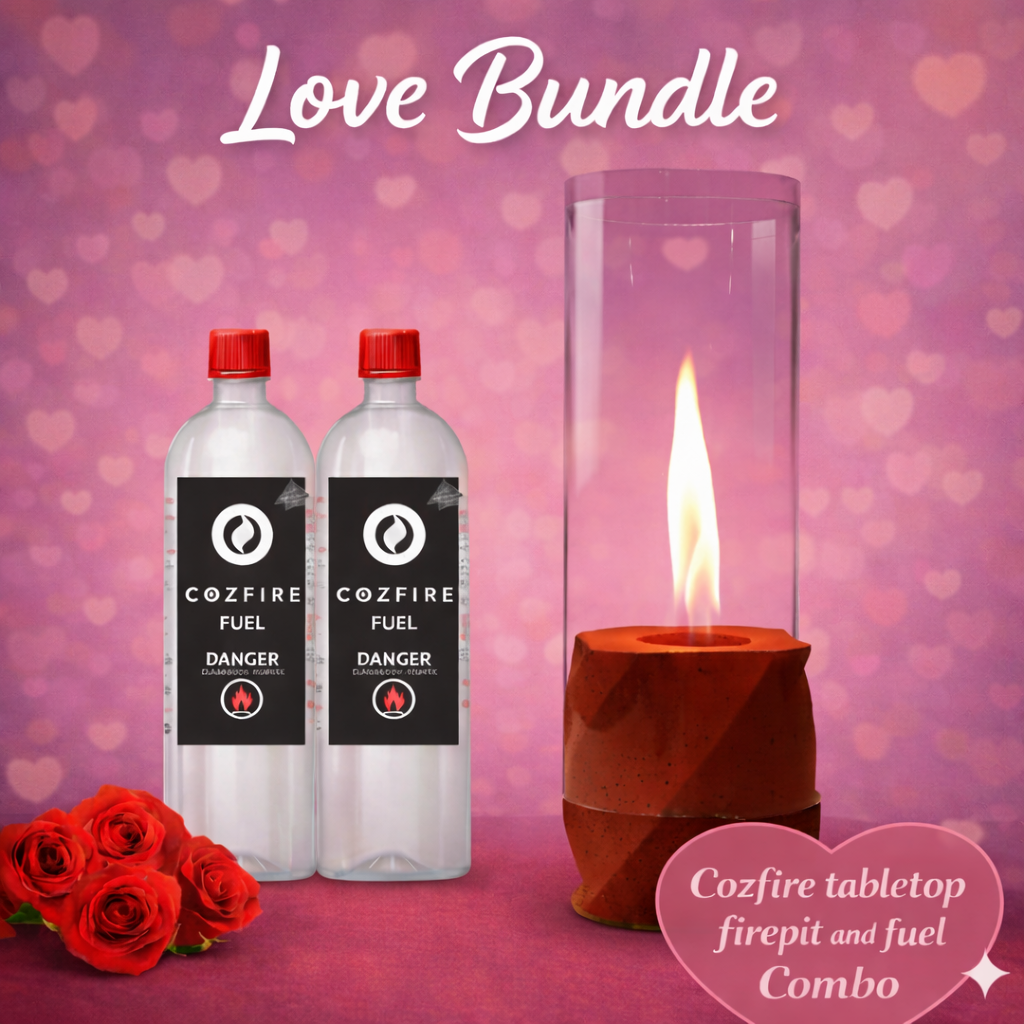Valentine’s Special Bundle 9: (Dancing Fire Lamp(glass) + 2x Fuel Bottle) - Cozfire