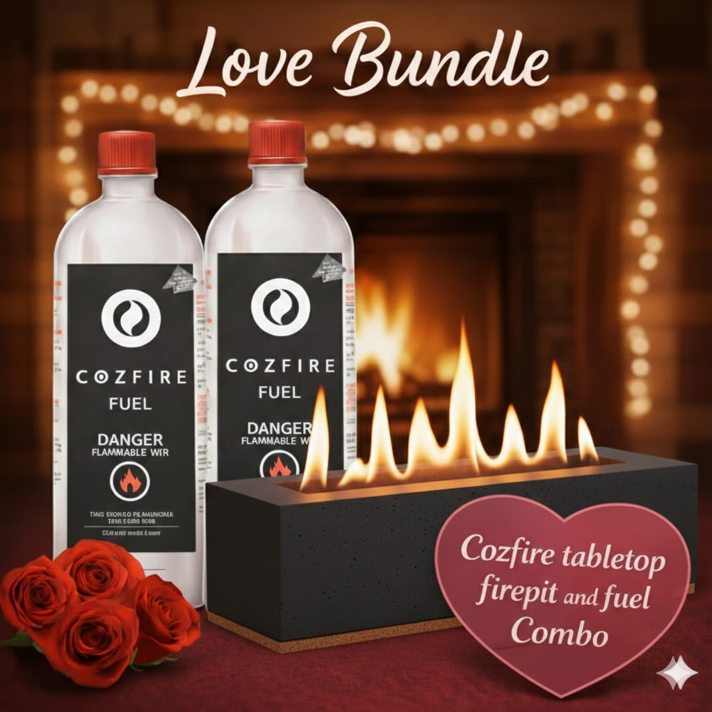 Valentine’s Special Bundle 8: (Rectangular Fire Pit + 2x Fuel Bottle) - Cozfire