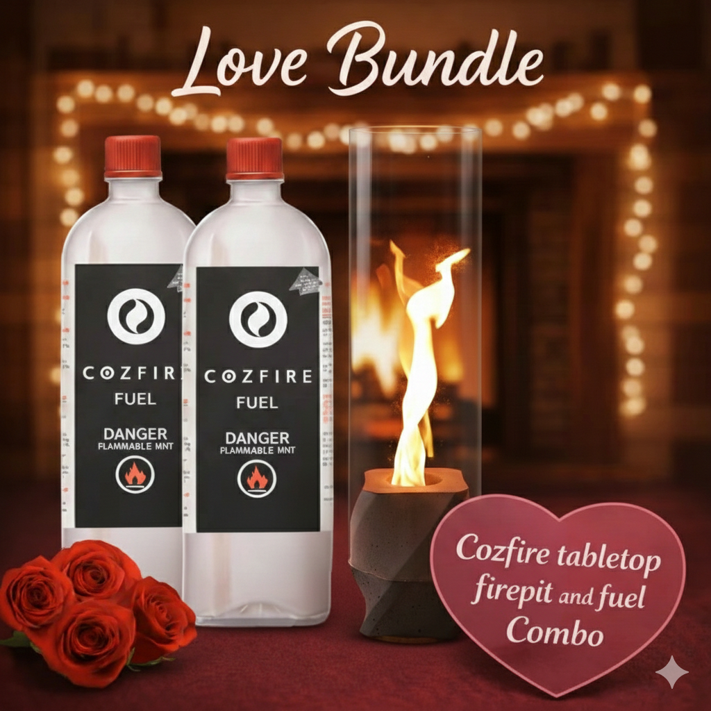 Valentine’s Special Bundle 9: (Dancing Fire Lamp(glass) + 2x Fuel Bottle) - Cozfire